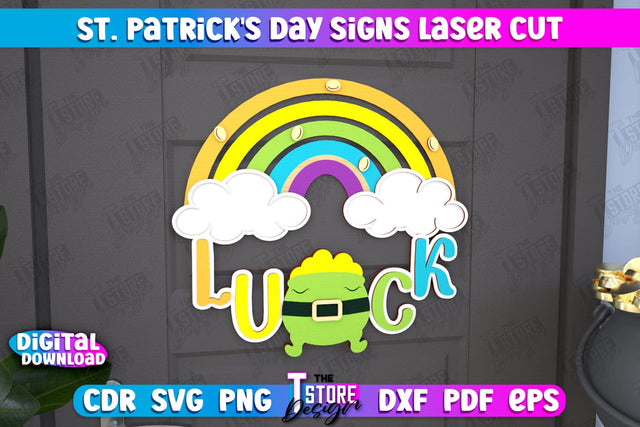 St. Patrick's Day Signs | Wall Decor | St Patrick's Day Symbols | CNC File SVG The T Store Design 