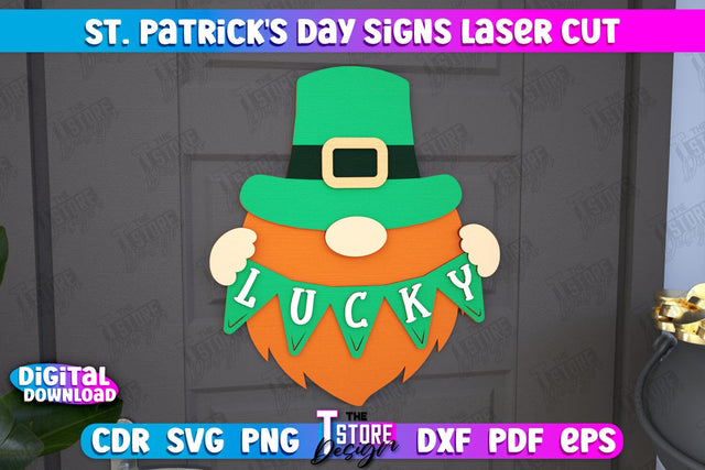St. Patrick's Day Signs | Wall Decor | St Patrick's Day Symbols | CNC File SVG The T Store Design 