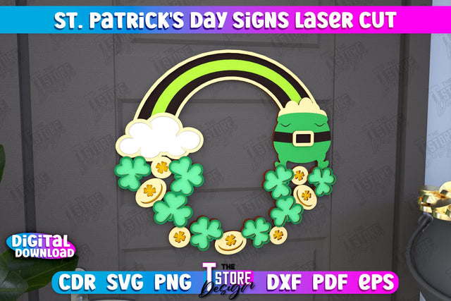 St. Patrick's Day Signs | Wall Decor | St Patrick's Day Symbols | CNC File SVG The T Store Design 