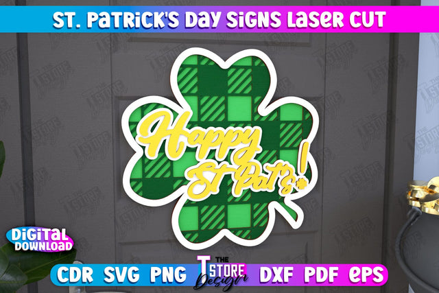St. Patrick's Day Signs | Wall Decor | St Patrick's Day Symbols | CNC File SVG The T Store Design 