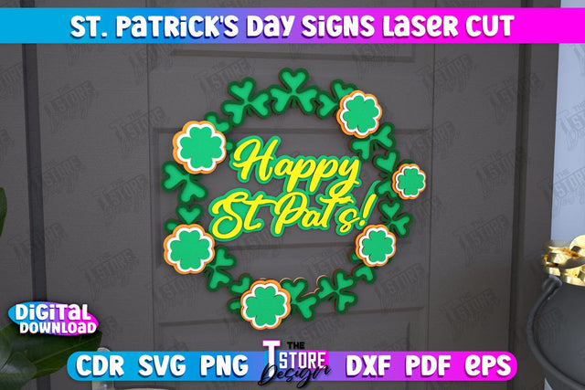 St. Patrick's Day Signs | Wall Decor | St Patrick's Day Symbols | CNC File SVG The T Store Design 