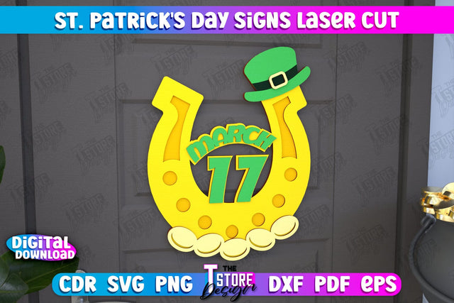 St. Patrick's Day Signs | Wall Decor | St Patrick's Day Symbols | CNC File SVG The T Store Design 