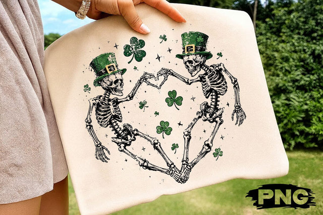 St Patricks Day Skeleton Heart PNG Clipart SVG DesignDestine 
