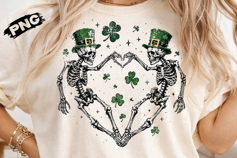 St Patricks Day Skeleton Heart PNG Clipart SVG DesignDestine 