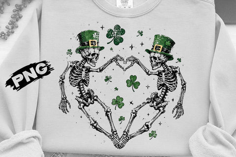 St Patricks Day Skeleton Heart PNG Clipart SVG DesignDestine 