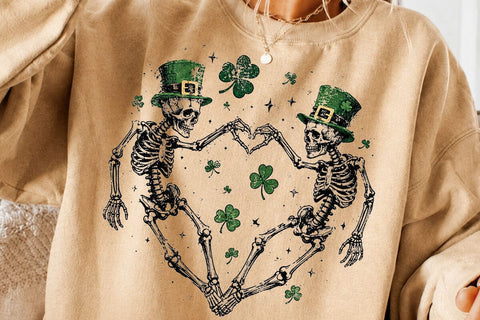 St Patricks Day Skeleton Heart PNG Clipart SVG DesignDestine 