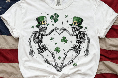 St Patricks Day Skeleton Heart PNG Clipart SVG DesignDestine 