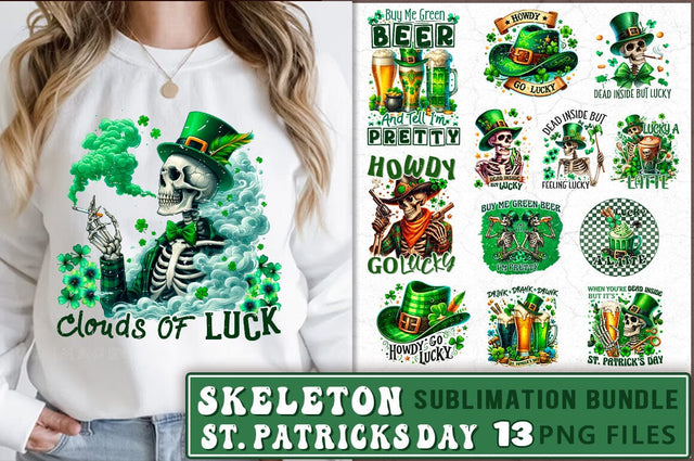 St Patrick's Day Skeleton Sublimation Bundle Sublimation Shetara Begum 