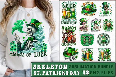 St Patrick's Day Skeleton Sublimation Bundle Sublimation Shetara Begum 