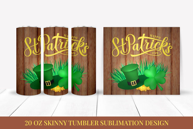 St. Patrick’s Day Skinny Tumbler Wrap Sublimation 042 Sublimation LaBelezoka 