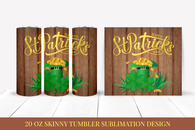 St. Patrick’s Day Skinny Tumbler Wrap Sublimation Sublimation LaBelezoka 