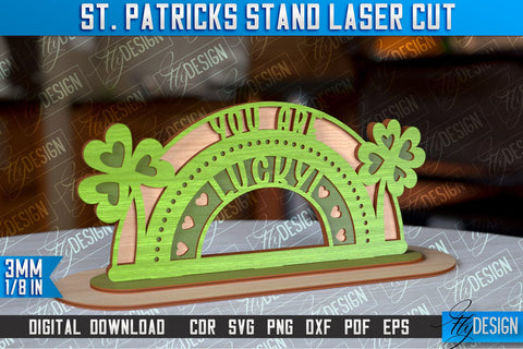 St. Patrick's Day Stand |3D Stand Laser Cut | Lucky Decor | CNC File SVG Fly Design 