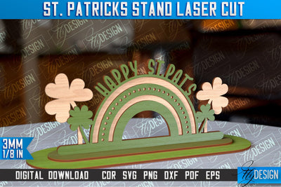 St. Patrick's Day Stand |3D Stand Laser Cut | Lucky Decor | CNC File SVG Fly Design 