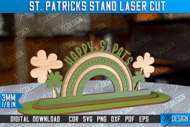 St. Patrick's Day Stand |3D Stand Laser Cut | Lucky Decor | CNC File SVG Fly Design 