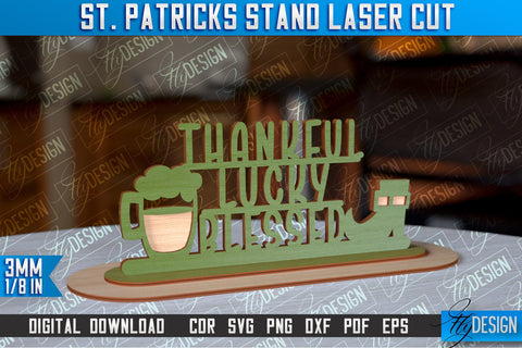 St. Patrick's Day Stand |3D Stand Laser Cut | Lucky Decor | CNC File SVG Fly Design 