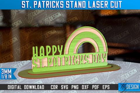 St. Patrick's Day Stand |3D Stand Laser Cut | Lucky Decor | CNC File SVG Fly Design 