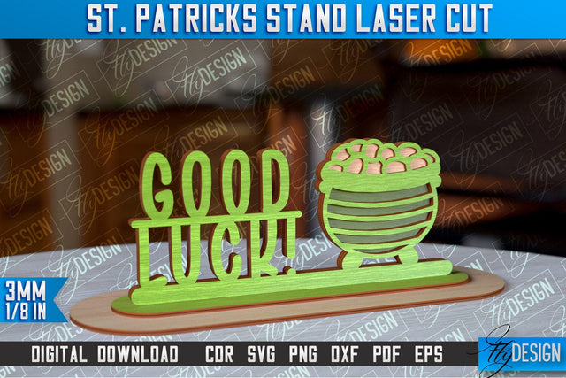 St. Patrick's Day Stand |3D Stand Laser Cut | Lucky Decor | CNC File SVG Fly Design 