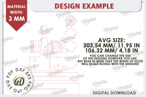 St Patrick's Day Stand Decor Laser Cut Bundle. Lucky Charms SVG Evgenyia Guschina 