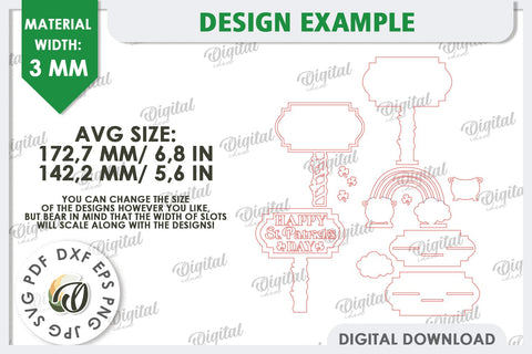 St Patrick's Day Stand Decor Laser Cut. Lucky Charm SVG SVG Evgenyia Guschina 