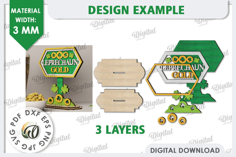 St Patrick's Day Stand Decor Laser Cut. Lucky Charm SVG SVG Evgenyia Guschina 