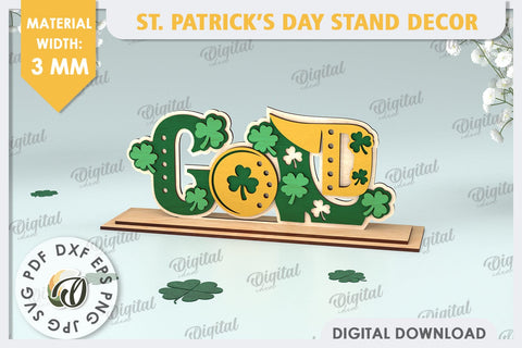 St Patrick's Day Stand Decor Laser Cut. Lucky Charm SVG SVG Evgenyia Guschina 
