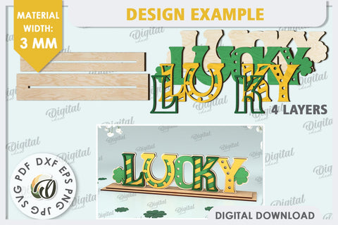 St Patrick's Day Stand Decor Laser Cut. Lucky Charm SVG SVG Evgenyia Guschina 