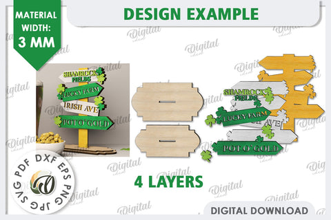 St Patrick's Day Stand Decor Laser Cut. Lucky Charm SVG SVG Evgenyia Guschina 