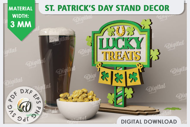 St Patrick's Day Stand Decor Laser Cut. Lucky Charm SVG SVG Evgenyia Guschina 