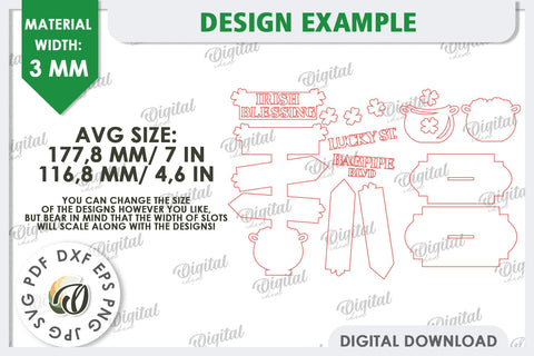 St Patrick's Day Stand Decor Laser Cut. Lucky Charm SVG SVG Evgenyia Guschina 