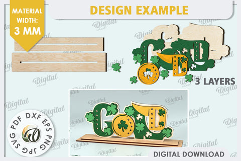 St Patrick's Day Stand Decor Laser Cut. Lucky Charm SVG SVG Evgenyia Guschina 