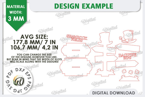 St Patrick's Day Stand Decor Laser Cut. Lucky Charm SVG SVG Evgenyia Guschina 