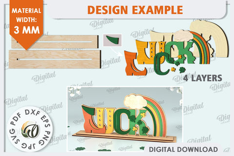 St Patrick's Day Stand Decor Laser Cut. Lucky Charm SVG SVG Evgenyia Guschina 