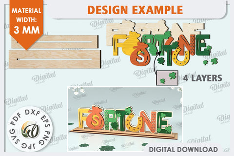 St Patrick's Day Stand Decor Laser Cut. Lucky Charm SVG SVG Evgenyia Guschina 