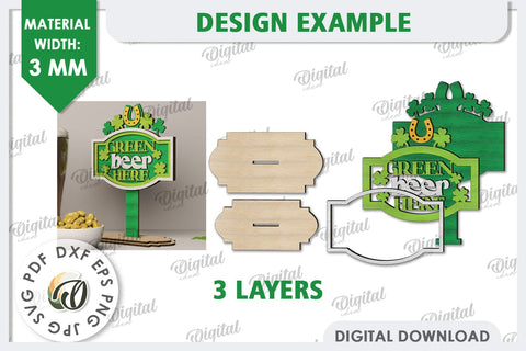 St Patrick's Day Stand Decor Laser Cut. Lucky Charm SVG SVG Evgenyia Guschina 