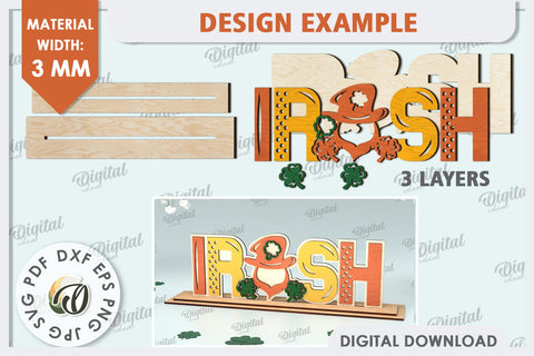 St Patrick's Day Stand Decor Laser Cut. Lucky Charm SVG SVG Evgenyia Guschina 