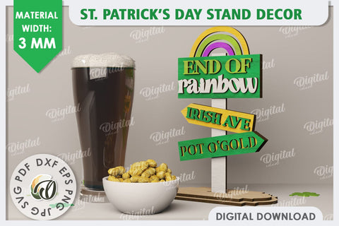 St Patrick's Day Stand Decor Laser Cut. Lucky Charm SVG SVG Evgenyia Guschina 