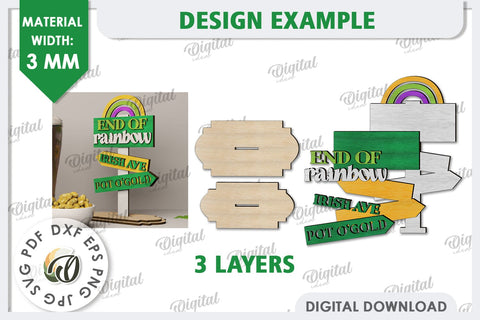 St Patrick's Day Stand Decor Laser Cut. Lucky Charm SVG SVG Evgenyia Guschina 