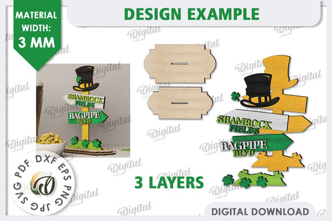 St Patrick's Day Stand Decor Laser Cut. Lucky Charm SVG SVG Evgenyia Guschina 