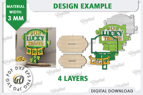 St Patrick's Day Stand Decor Laser Cut. Lucky Charm SVG SVG Evgenyia Guschina 