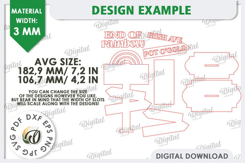 St Patrick's Day Stand Decor Laser Cut. Lucky Charm SVG SVG Evgenyia Guschina 