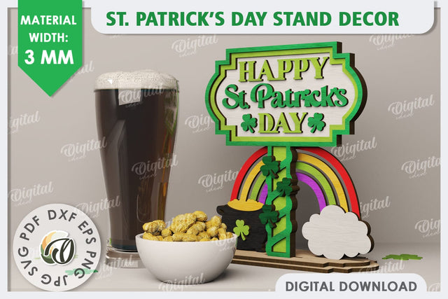 St Patrick's Day Stand Decor Laser Cut. Lucky Charm SVG SVG Evgenyia Guschina 