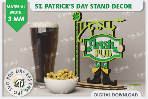 St Patrick's Day Stand Decor Laser Cut. Lucky Charm SVG SVG Evgenyia Guschina 
