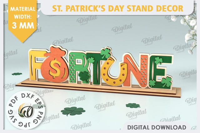 St Patrick's Day Stand Decor Laser Cut. Lucky Charm SVG SVG Evgenyia Guschina 
