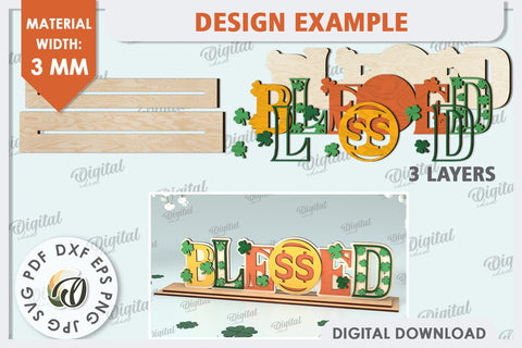 St Patrick's Day Stand Decor Laser Cut. Lucky Charm SVG SVG Evgenyia Guschina 