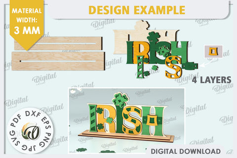 St Patrick's Day Stand Decor Laser Cut. Lucky Charm SVG SVG Evgenyia Guschina 