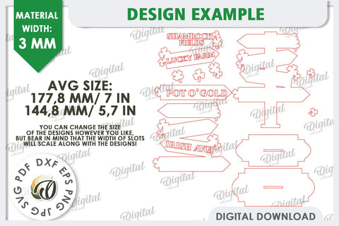 St Patrick's Day Stand Decor Laser Cut. Lucky Charm SVG SVG Evgenyia Guschina 