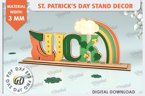 St Patrick's Day Stand Decor Laser Cut. Lucky Charm SVG SVG Evgenyia Guschina 
