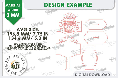 St Patrick's Day Stand Decor Laser Cut. Lucky Charm SVG SVG Evgenyia Guschina 