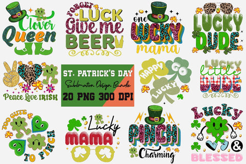St. Patrick's Day Sublimation Design Bundle Sublimation SVGArt 