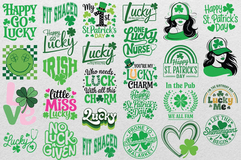 St Patricks Day SVG Bundle, Gift for Mom SVG, Irish Svg, Shamrock Svg, Clover Svg SVG DesignDestine 